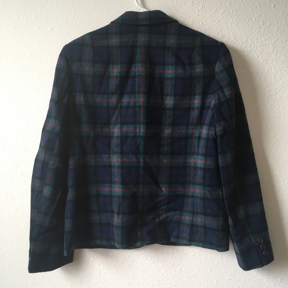 Pendleton wool vintage blue plaid blazer jacket S/M - Picture 5 of 9